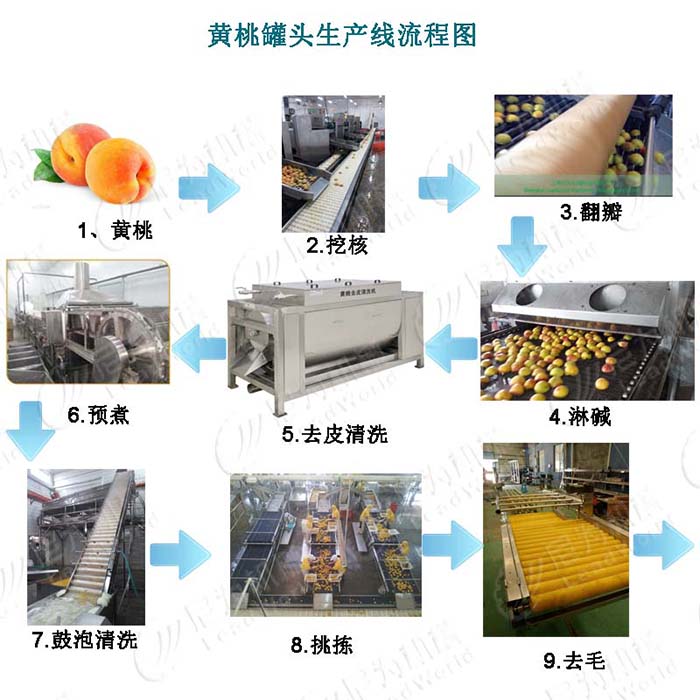 黄桃罐头生产线 水果罐头生产线
