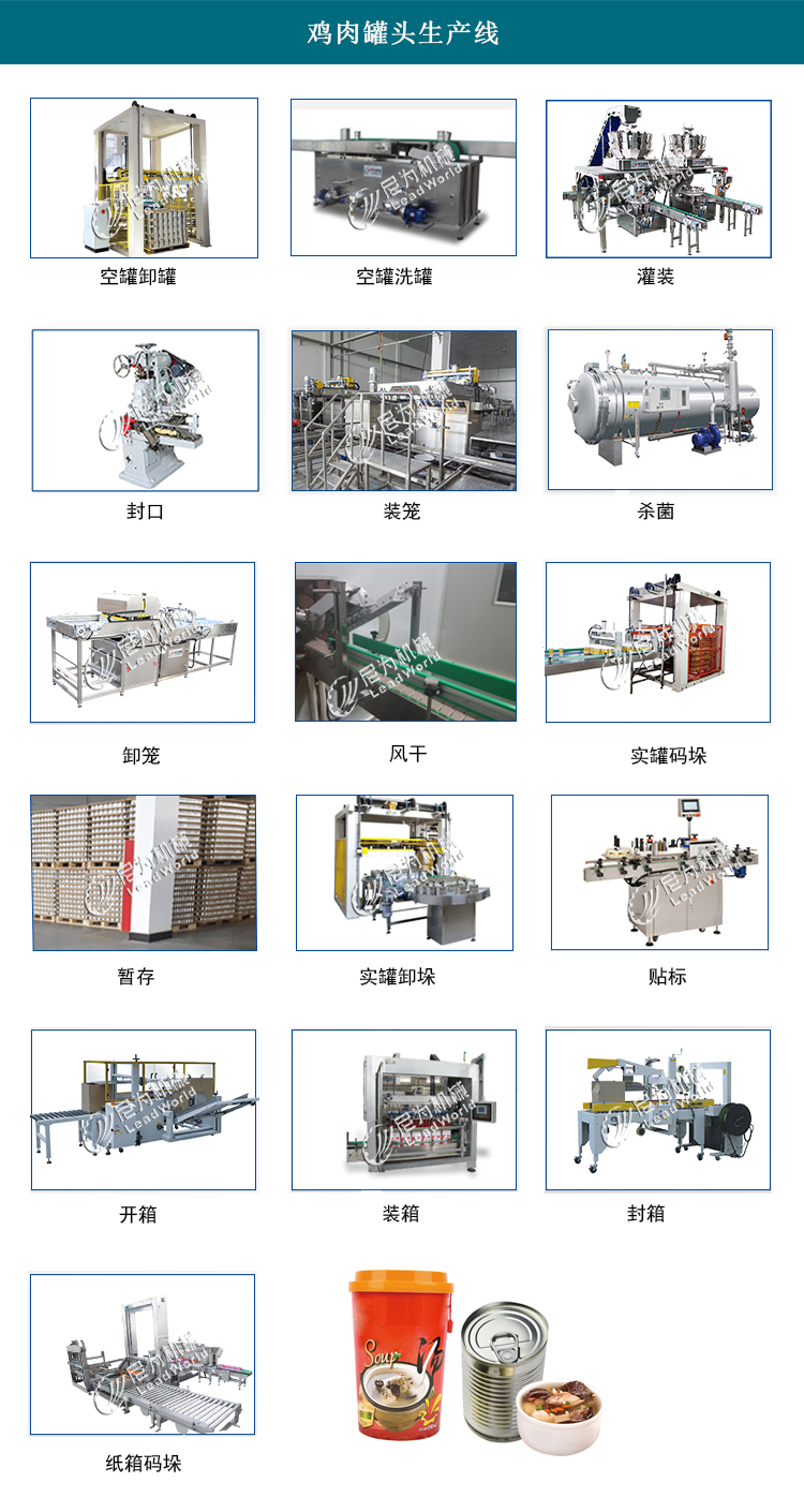 鸡肉罐头生产线